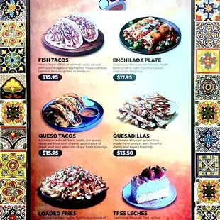 Menu as of January 2025 (p. 1)