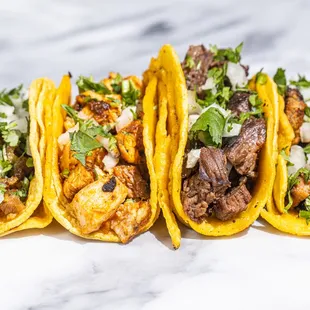 a row of taqui tacos