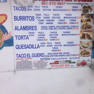 a menu for a mexican restaurant