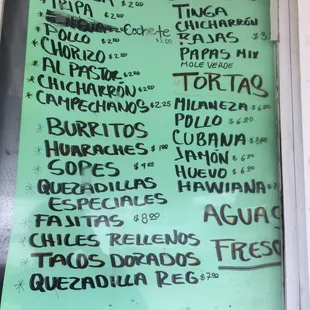 menu