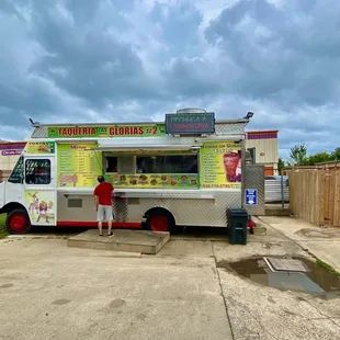  a taquiera truck parked in a parking lot