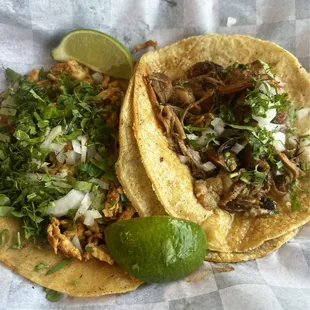 Left: Pollo Taco Right: Carnitas Taco  Both were amazing!