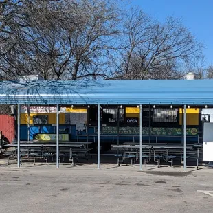 the outside of a taquito stand
