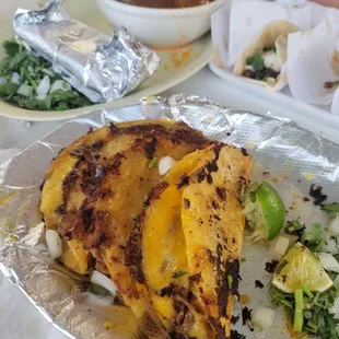 Birria tacos with cheese