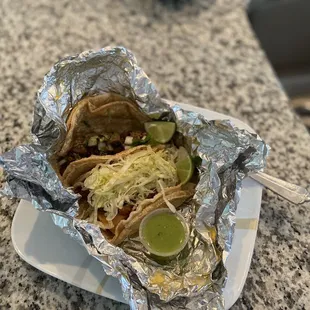 Beef Fajitas and Fried Fish Tacos