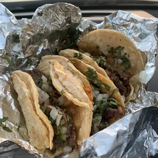 Lengua Taco (1) &amp; Carne Asada Tacos (2)