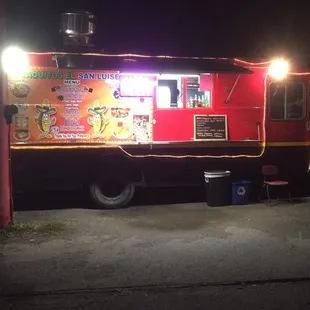 a food truck at night