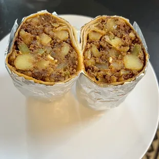 Chorizo breakfast burrito