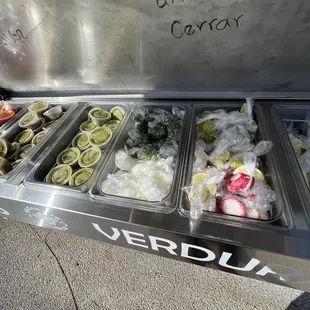 a variety of food items