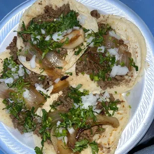 Asada came with grilled onions and I added fresh onions/cilantro