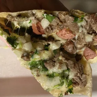 I didn't have a single bite without meat, the cilantro was fresh, and they weren't stingy with the onions either. I liked it.