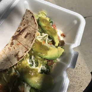 Chicken quesadilla with tomatillo salsa