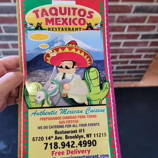 a mexican restaurant menu