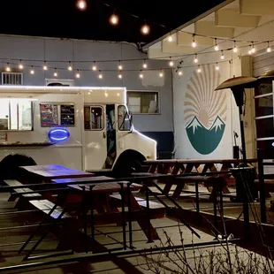a food truck parked in a parking lot