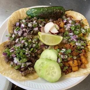a plate of mexican food