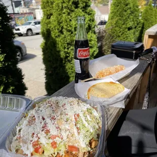 Nachos,  taco loco, street corn