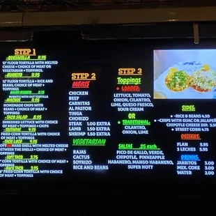 the menu