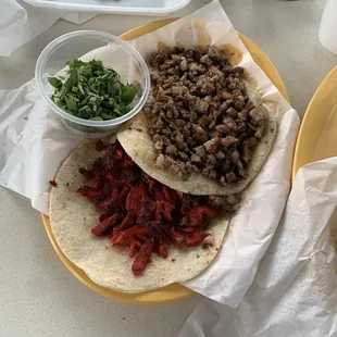 Al pastor and fajita tacos