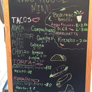 menu