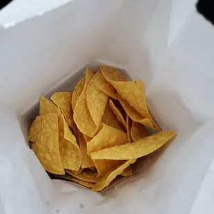 Side of chips for a to-go order