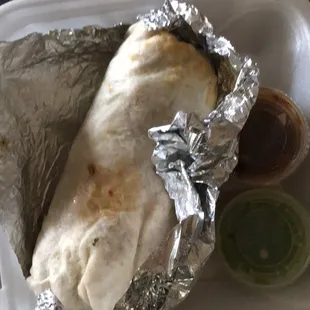 The chicken burrito was good.
