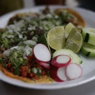 a plate of mexican food