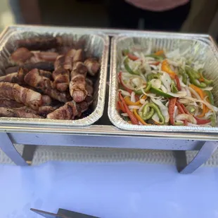 Bacon wrapped hotdogs