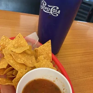 Chips and House-made Salsa with that Horchata
