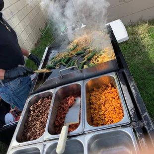 a man preparing food