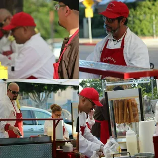 The crew helping me donate