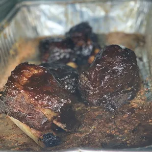 Finished bbq beef ribs