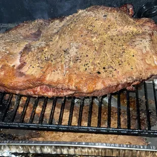 Brisket in the smoker