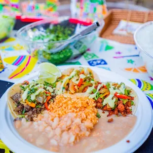 a plate of mexican food