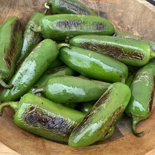 Grilled jalapeños