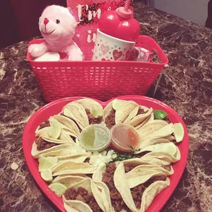 I won Taquiza los gorditos muniz Valentine Taco Platter and some other goodies