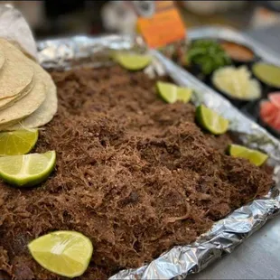 a tray of tacos
