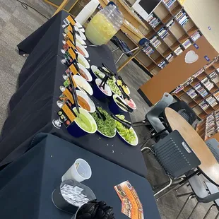 Nine different salsas