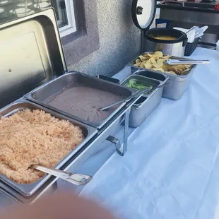 Rice, beans and guacamole made with the freshest ingredients the same day of your event. We also have a nacho cheese option.