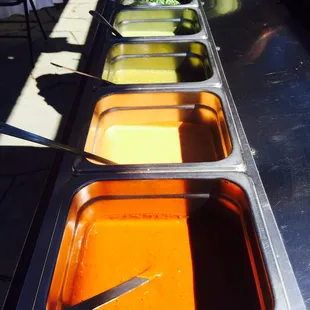 Taco Bar All salsas are freshly hand made.