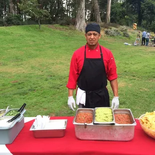 Salsa, guacamole, and chips