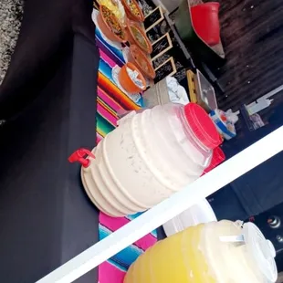 Our customers love aguas frescas, here we have: -Horchata  -Pineapple  -Watermelon