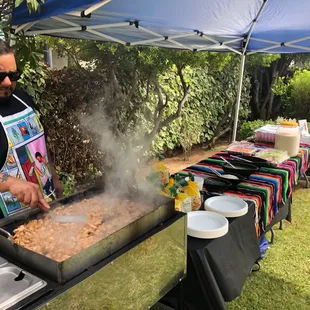 Our cook , cooking meat to perfection