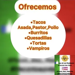 Our Menu varies on amount of guest