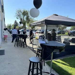 Setting up for our grand opening