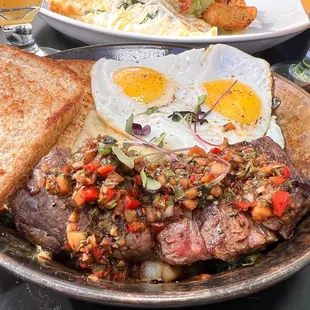 Steak and eggs skillet for weekend brunch!