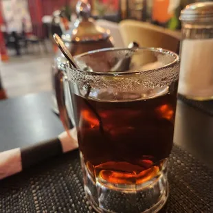 Mint tea tastes better in a desert but what are you going to do?