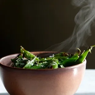 wood roasted english peas / mint / sea salt