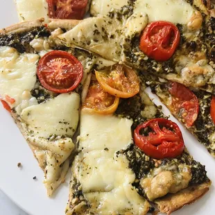 Pesto Pizza with Campari Tomatoes