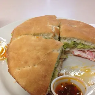 Hmmmm how to explain this photo....I ate 1/4 of the sandwhich?