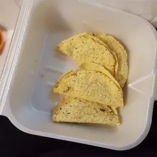 Mini "chicken" tacos.